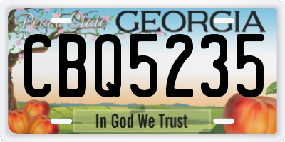 GA license plate CBQ5235