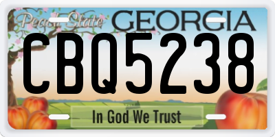 GA license plate CBQ5238
