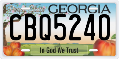 GA license plate CBQ5240