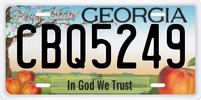 GA license plate CBQ5249