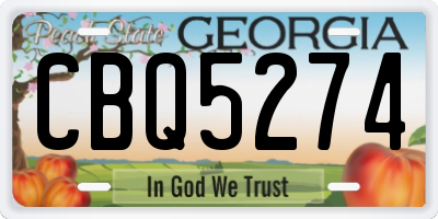 GA license plate CBQ5274