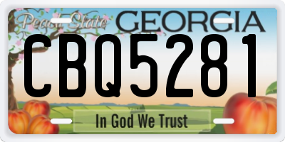 GA license plate CBQ5281