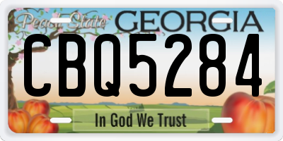 GA license plate CBQ5284