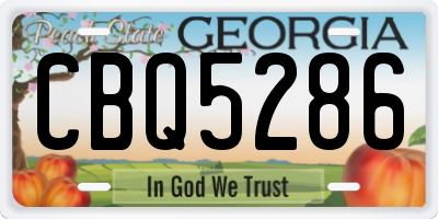 GA license plate CBQ5286