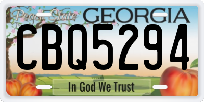 GA license plate CBQ5294