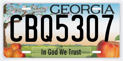 GA license plate CBQ5307