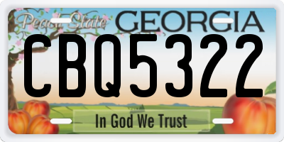 GA license plate CBQ5322