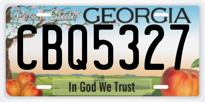 GA license plate CBQ5327