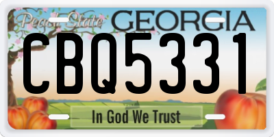 GA license plate CBQ5331
