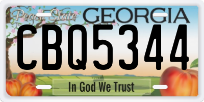 GA license plate CBQ5344