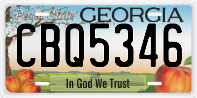 GA license plate CBQ5346