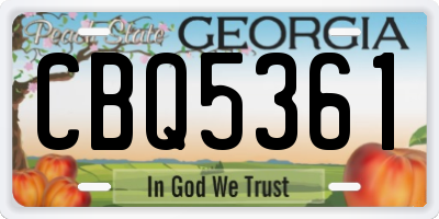 GA license plate CBQ5361
