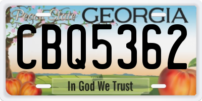 GA license plate CBQ5362