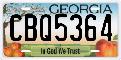 GA license plate CBQ5364