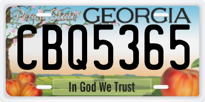 GA license plate CBQ5365