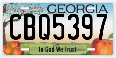 GA license plate CBQ5397