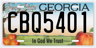 GA license plate CBQ5401
