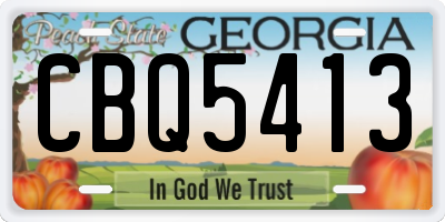 GA license plate CBQ5413