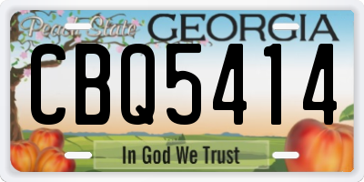 GA license plate CBQ5414