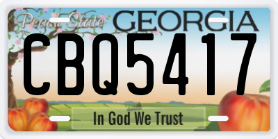 GA license plate CBQ5417