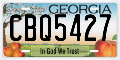 GA license plate CBQ5427