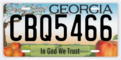GA license plate CBQ5466