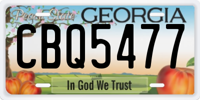 GA license plate CBQ5477