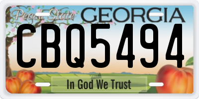 GA license plate CBQ5494
