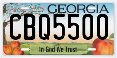 GA license plate CBQ5500