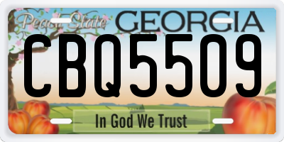 GA license plate CBQ5509