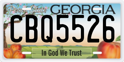 GA license plate CBQ5526
