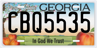 GA license plate CBQ5535