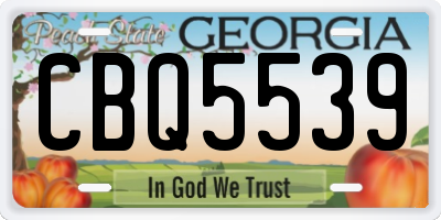 GA license plate CBQ5539