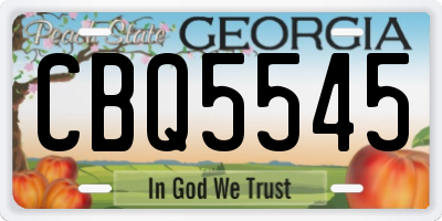 GA license plate CBQ5545