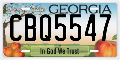 GA license plate CBQ5547