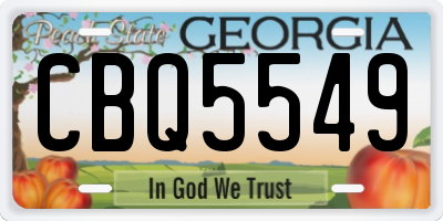 GA license plate CBQ5549