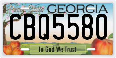 GA license plate CBQ5580