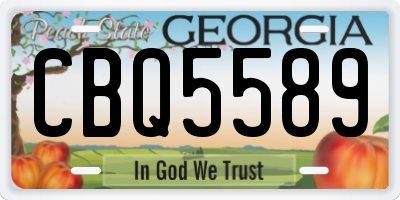 GA license plate CBQ5589