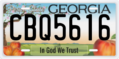 GA license plate CBQ5616
