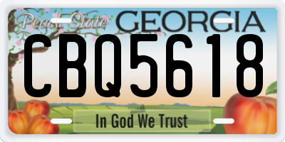 GA license plate CBQ5618