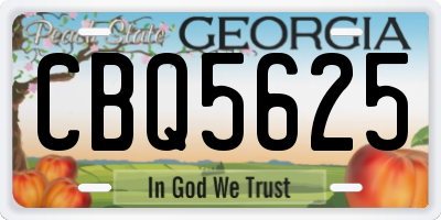 GA license plate CBQ5625