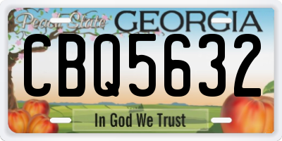 GA license plate CBQ5632