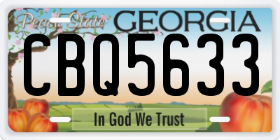 GA license plate CBQ5633