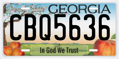 GA license plate CBQ5636