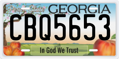 GA license plate CBQ5653