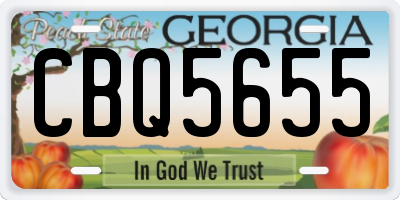 GA license plate CBQ5655