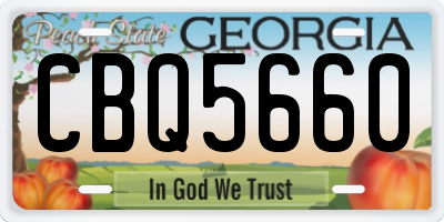 GA license plate CBQ5660
