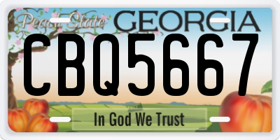 GA license plate CBQ5667