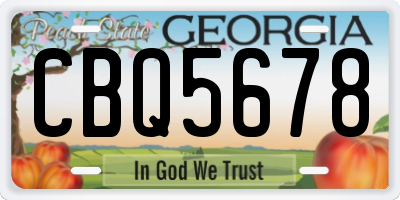 GA license plate CBQ5678