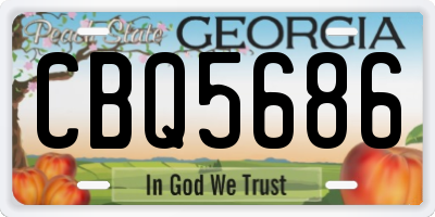 GA license plate CBQ5686
